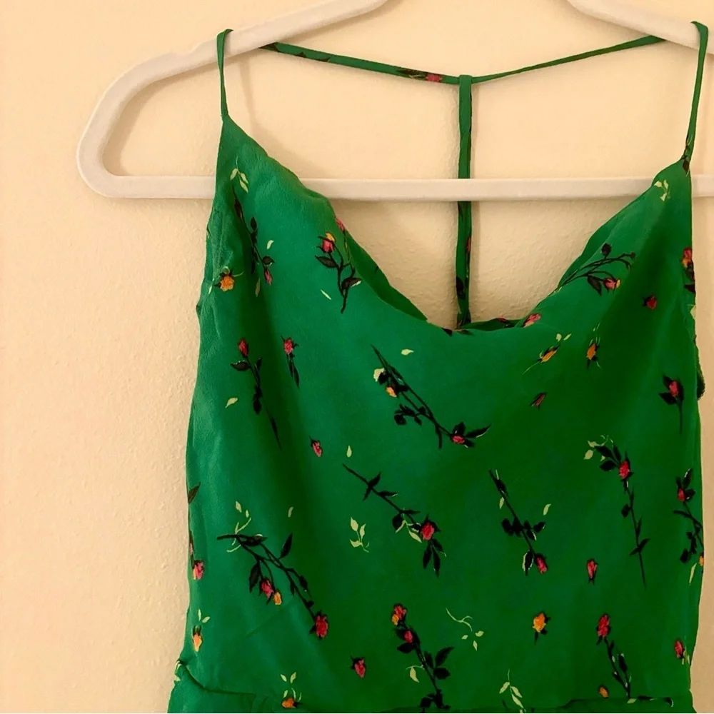 afrm green floral cami